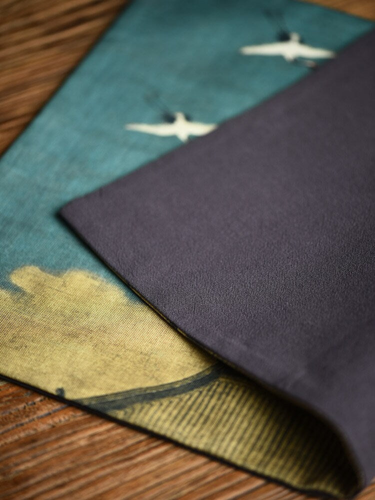 Fabric Tea Table Runner for Gongfu Tea Ceremony 30x50cm, Kungfu Tea Table Mat, Zen Style Oriental Style Tea Cloth, Kungfu Tea Accessories