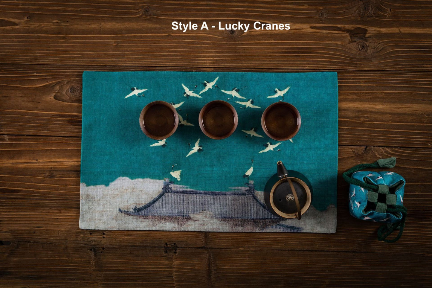 Fabric Tea Table Runner for Gongfu Tea Ceremony 30x50cm, Kungfu Tea Table Mat, Zen Style Oriental Style Tea Cloth, Kungfu Tea Accessories