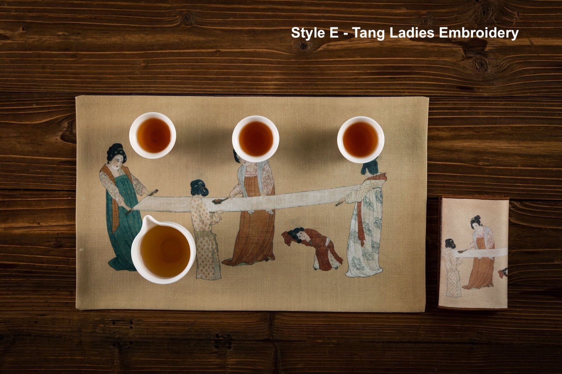 Fabric Tea Table Runner for Gongfu Tea Ceremony 30x50cm, Kungfu Tea Table Mat, Zen Style Oriental Style Tea Cloth, Kungfu Tea Accessories