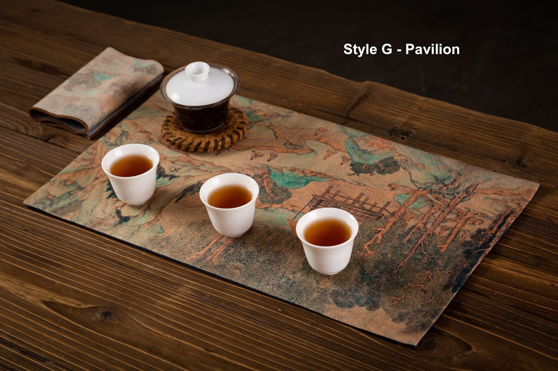 Fabric Tea Table Runner for Gongfu Tea Ceremony 30x50cm, Kungfu Tea Table Mat, Zen Style Oriental Style Tea Cloth, Kungfu Tea Accessories