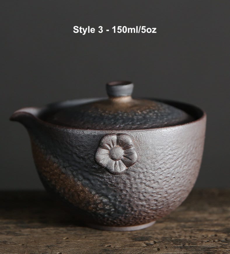 Hand-grabbed Ceramic Kungfu Teapot, Handmade Chinese Gongfu Teapot, Retro Coarse Pottery Teapot, 3 Style, Tea Lovers Gift
