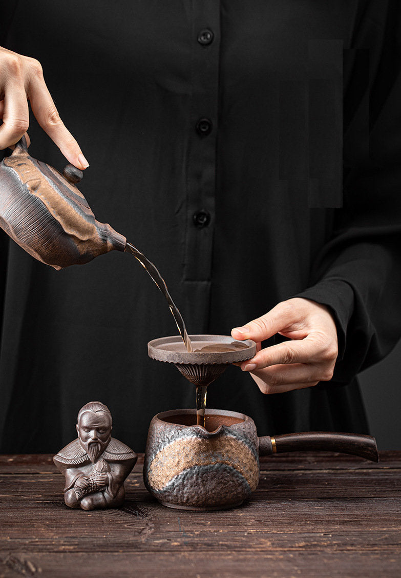 Fisherman Ceramic Tea Strainer For Kungfu Tea, 2 Styles, Tea Strainer Set, Gongfu Tea Ceremony Accessories