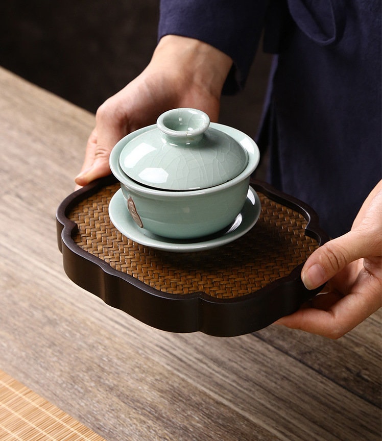 Bamboo Woven Tea Tray, Bamboo Tea Tray, Handmade Retro Style Serving Tray, Kungfu Tea Tray, Bamboo Serving Tray - 9 Styles