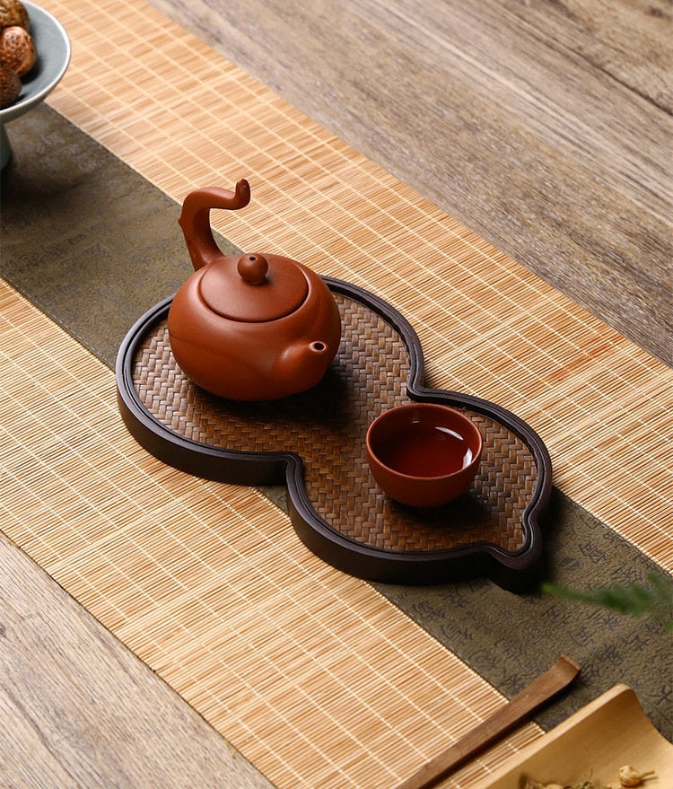 Bamboo Woven Tea Tray, Bamboo Tea Tray, Handmade Retro Style Serving Tray, Kungfu Tea Tray, Bamboo Serving Tray - 9 Styles