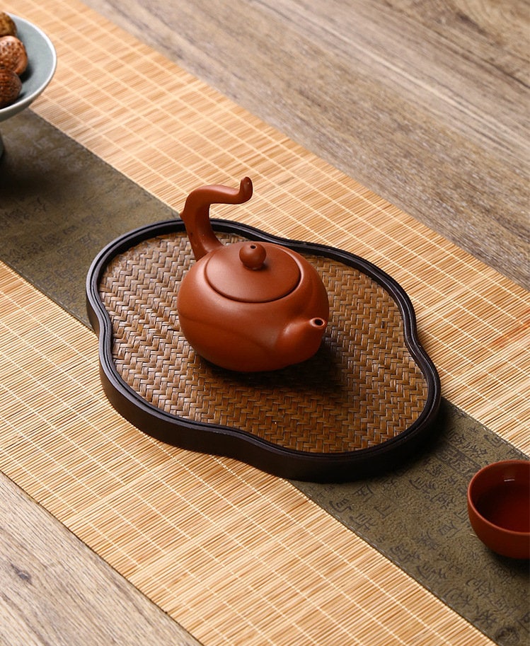 Bamboo Woven Tea Tray, Bamboo Tea Tray, Handmade Retro Style Serving Tray, Kungfu Tea Tray, Bamboo Serving Tray - 9 Styles