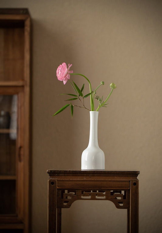 Minimalist Vase, Tea Table Vase, Chado Table Decor Vase, Kung Fu Tea Table Decor, Porcelain Small Vase, Tea Lover Gift