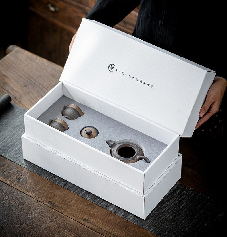 Lotus Pond Theme Chinese Gongfu Tea Set /Handmade Kung Fu Tea Set with Teapot, Cups & Tea Tray /Retro Style Tea Set / Unique Tea Set Gift