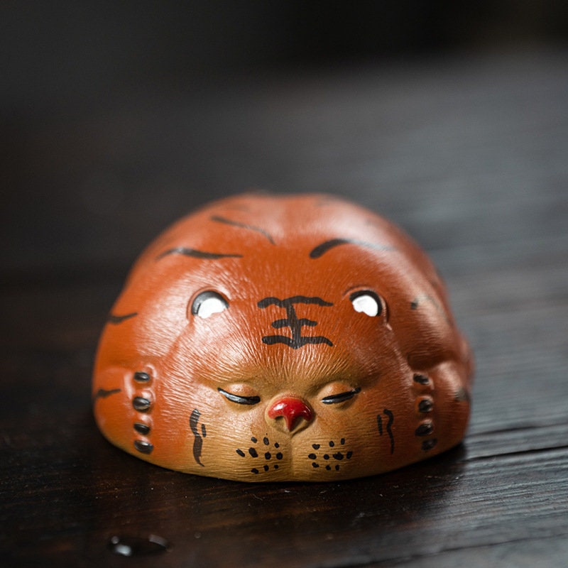 Tiger Zisha Gongfu Cup, Chinese Yixing Handmade Zisha Cup, Tiger Tea Pet, Kungfu Tea Cup Tea Bowl with handle, 2 Style, Tea Lover Gift