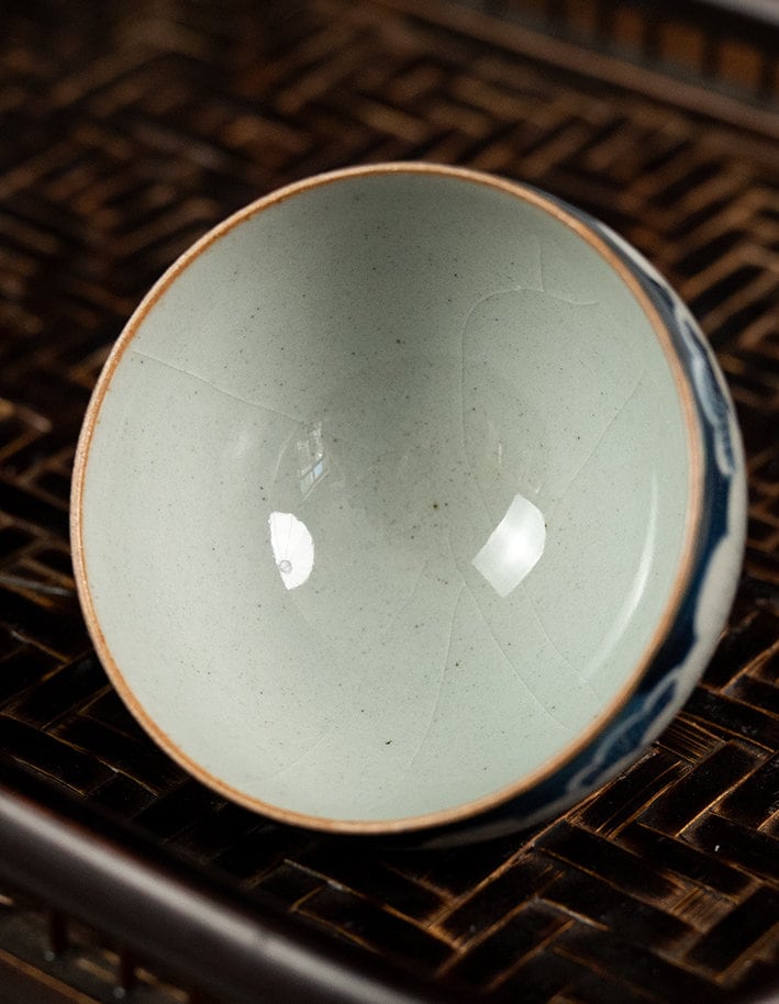 Fanggu Style Blue White Peony Gaiwan Set, Jingdezhen Handmade Gaiwan with Cups, Porcelain Gaiwan with Saucer, Kungfu Tea Lovers Gift