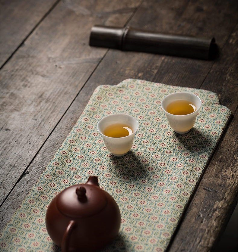 Tea Ceremony Mats 20x48cm, Brocade, Zen Style, Chado Tea Cloth, Small Tea Table Placemat, Tea Towels, Gongfu Tea Set Accessory, 5 Styles