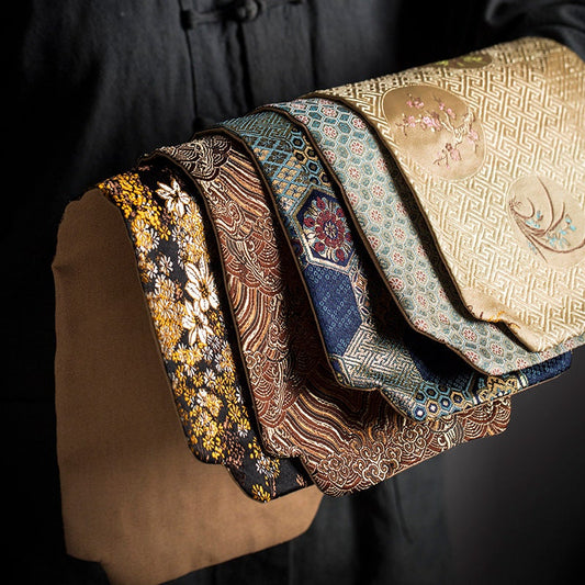 Tea Ceremony Mats 20x48cm, Brocade, Zen Style, Chado Tea Cloth, Small Tea Table Placemat, Tea Towels, Gongfu Tea Set Accessory, 5 Styles