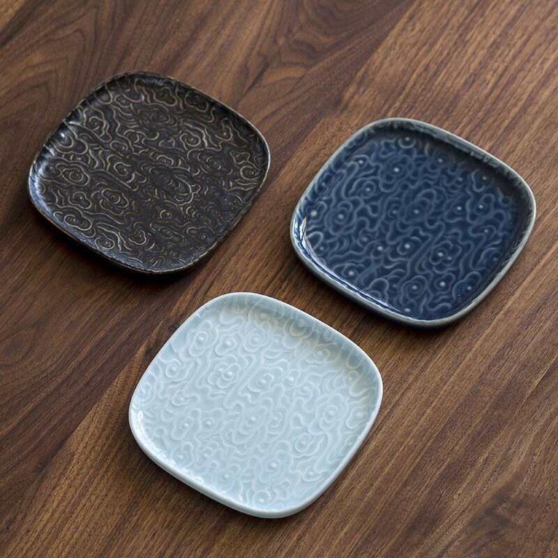 Lucky Clouds Tea Tray, Teapot Holder (Hu Cheng), Serving Tray, Gongfu Tea Tray, Gongfu Tea Table Fruit Snack Platter, Zen Style Trays