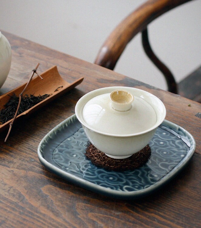 Lucky Clouds Tea Tray, Teapot Holder (Hu Cheng), Serving Tray, Gongfu Tea Tray, Gongfu Tea Table Fruit Snack Platter, Zen Style Trays