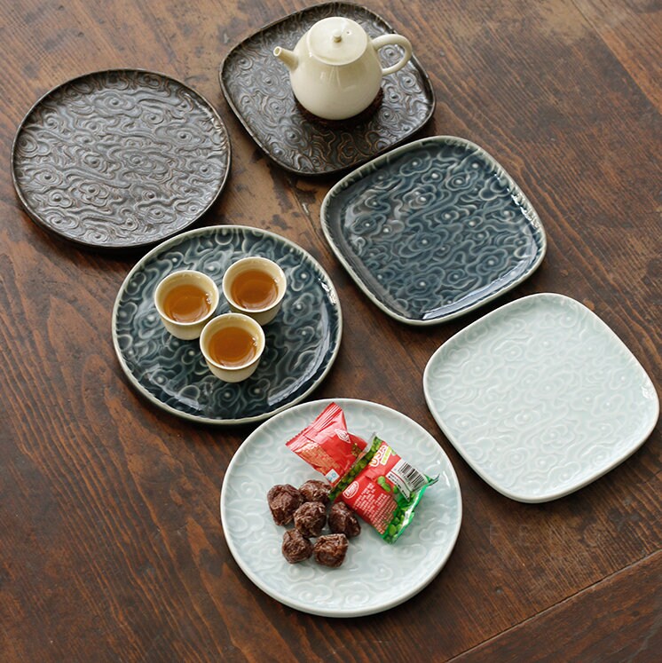 Lucky Clouds Tea Tray, Teapot Holder (Hu Cheng), Serving Tray, Gongfu Tea Tray, Gongfu Tea Table Fruit Snack Platter, Zen Style Trays