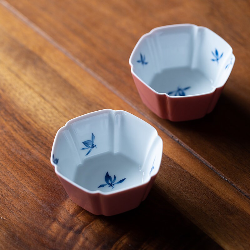 Gong Fu Tea Cup 75ml/2.5oz, Hand Painted Orchid Tea Cups, White Porcelain Chinese Tea Cup, Small Pu Erh Tea Cup