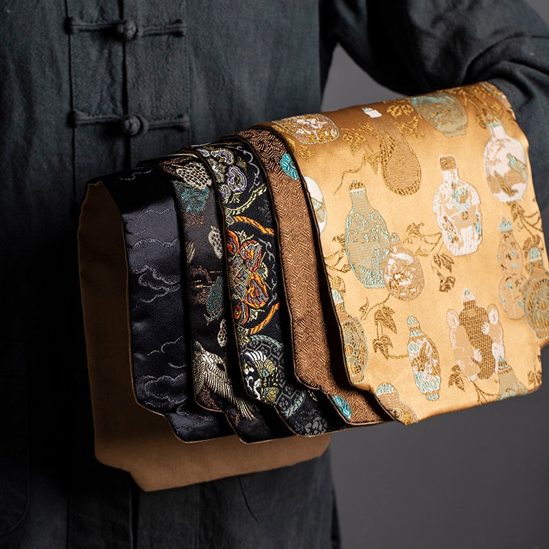 Tea Ceremony Mats 20x48cm, Brocade, Zen Style, Small Tea table Placemat, Tea Table Cloth, Tea Towel, Gongfu Tea Set Accessory, 5 Styles