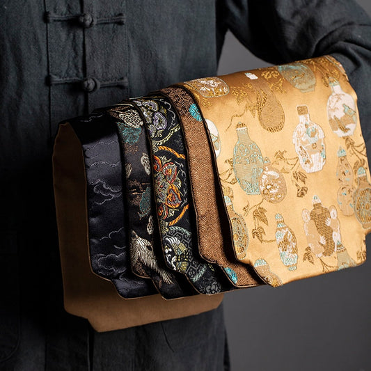 Tea Ceremony Mats 20x48cm, Brocade, Zen Style, Small Tea table Placemat, Tea Table Cloth, Tea Towel, Gongfu Tea Set Accessory, 5 Styles