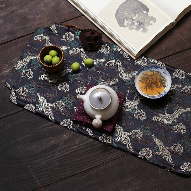 Tea Ceremony Mats 20x48cm, Brocade, Zen Style, Small Tea table Placemat, Tea Table Cloth, Tea Towel, Gongfu Tea Set Accessory, 5 Styles