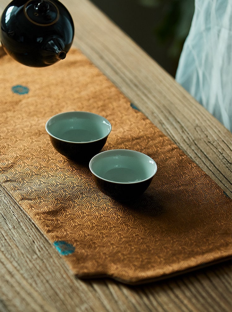 Tea Ceremony Mats 20x48cm, Brocade, Zen Style, Small Tea table Placemat, Tea Table Cloth, Tea Towel, Gongfu Tea Set Accessory, 5 Styles