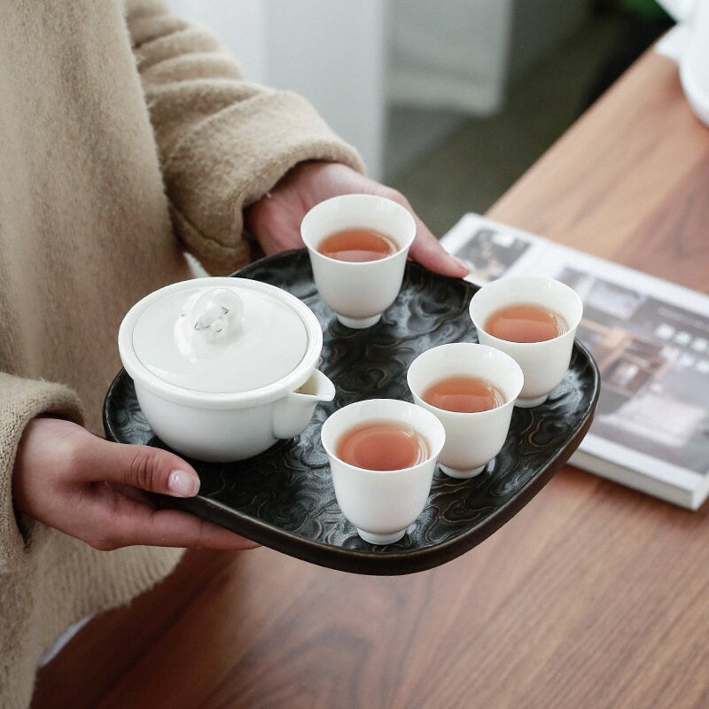 Lucky Clouds Tea Tray, Teapot Holder (Hu Cheng), Serving Tray, Gongfu Tea Tray, Gongfu Tea Table Fruit Snack Platter, Zen Style Trays