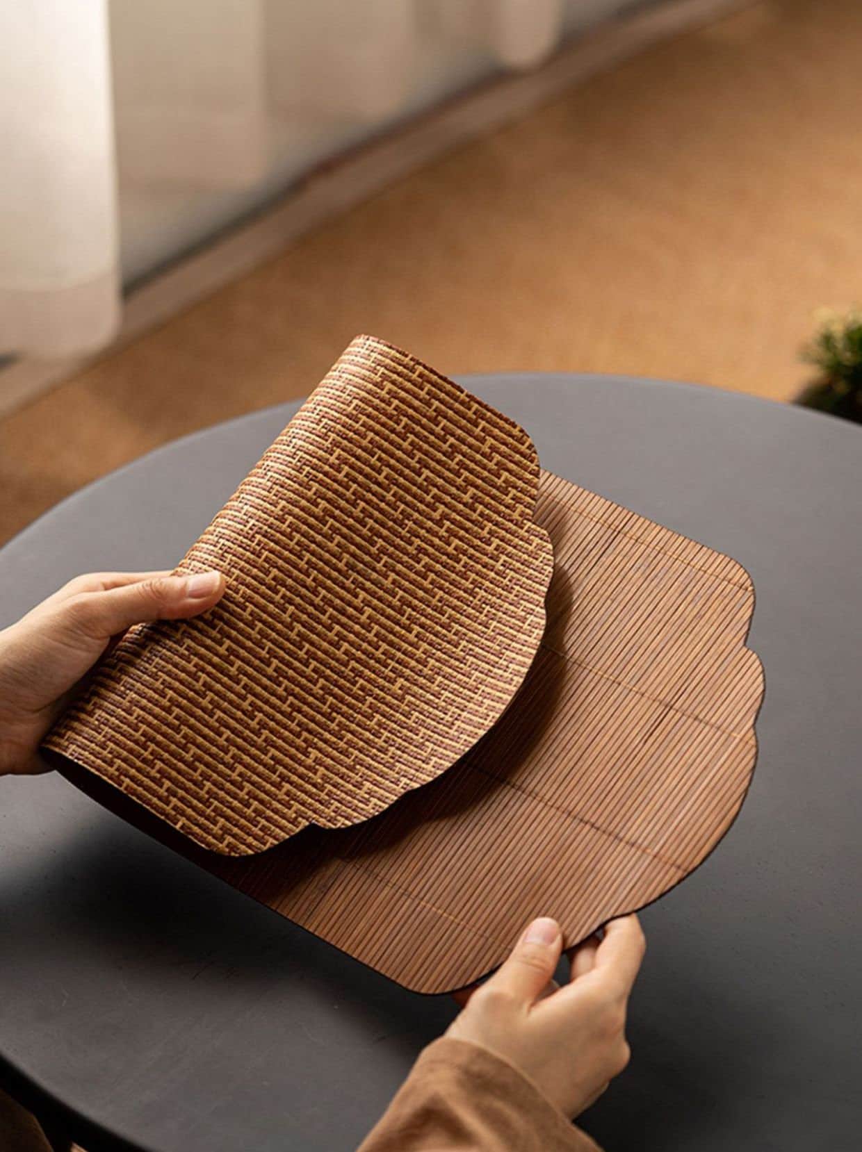 Natural Bamboo Tea Table Mat, Handmade Bamboo Tea Table Runner, Small Kungfu Tea Table Mat, Kungfu Tea Accessories, Tea Table Placemat