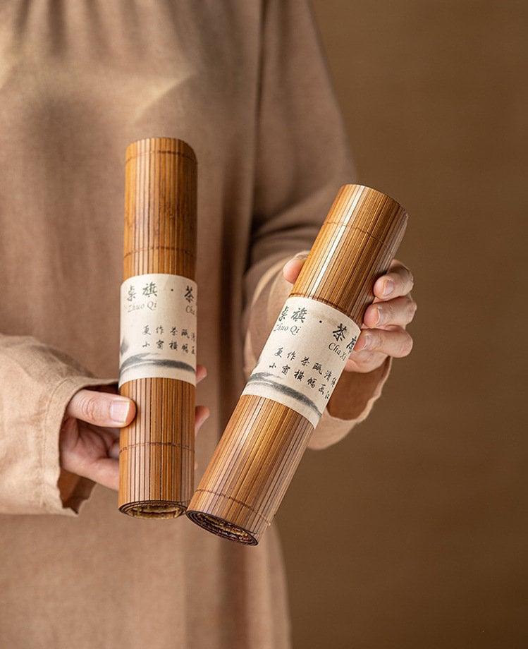 Natural Bamboo Tea Table Mat, Handmade Bamboo Tea Table Runner, Small Kungfu Tea Table Mat, Kungfu Tea Accessories, Tea Table Placemat