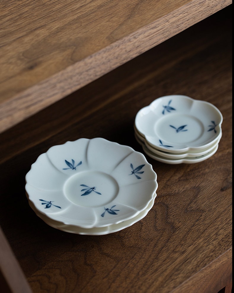 Hand Painted Orchid Cup Saucer, Kungfu Tea Cup Saucer, Gongfu Tea Ceremony Accessories