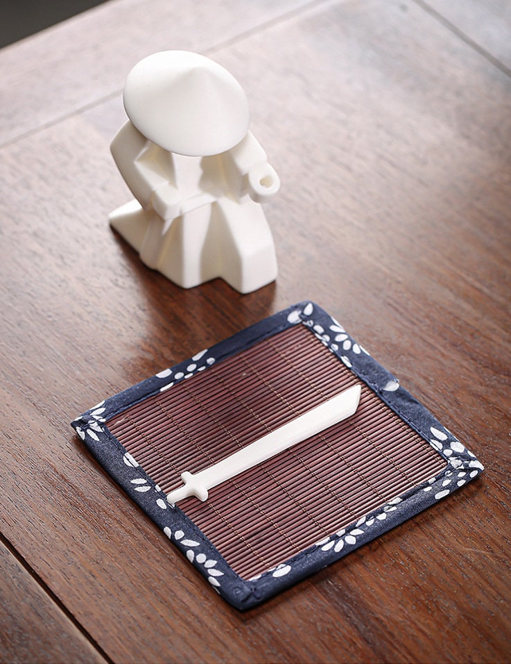 Samurai Incense Burner, Creative Incense Stick Holder, Samurai Figurine, Ceramic Home Decor, 4 Style / 2 Colors, Gongfu Tea Accessories