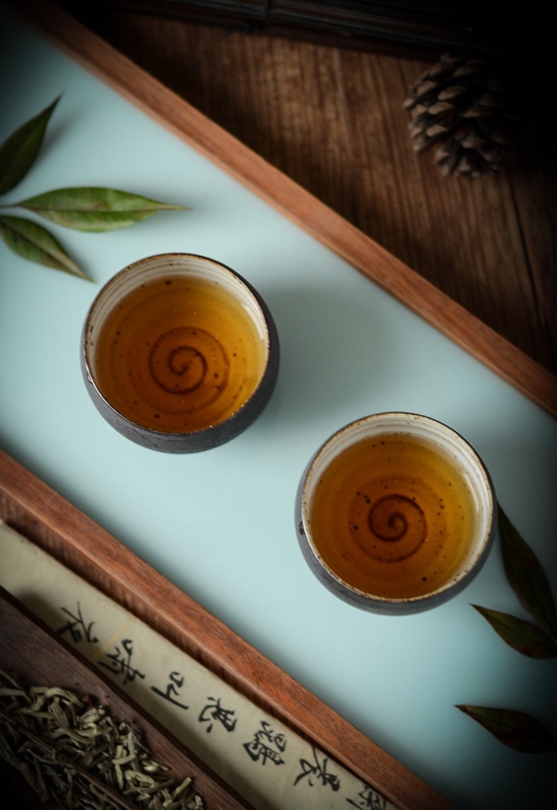 Stoneware Kyusu Teapot Set, Jingdezhen Handmade Kungfu Tea Set - 1 teapot, 4 cups and 1 pitcher, Gongfu Tea Ceremony Set, Gift to Tea Lovers