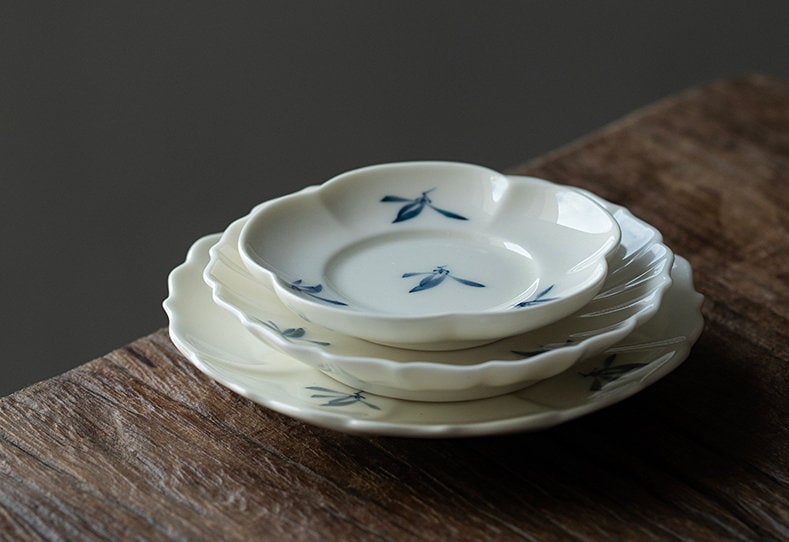 Hand Painted Orchid Cup Saucer, Kungfu Tea Cup Saucer, Gongfu Tea Ceremony Accessories