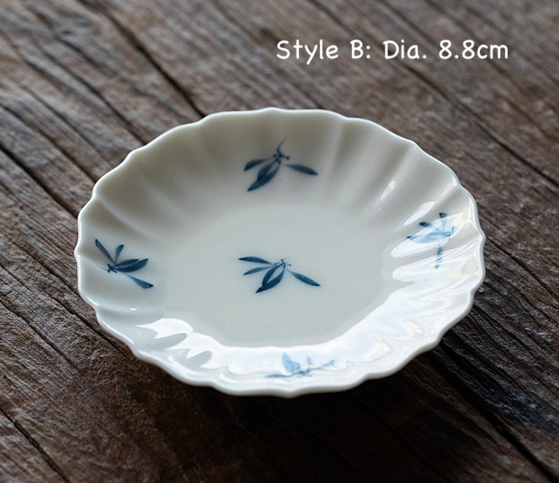 Hand Painted Orchid Cup Saucer, Kungfu Tea Cup Saucer, Gongfu Tea Ceremony Accessories