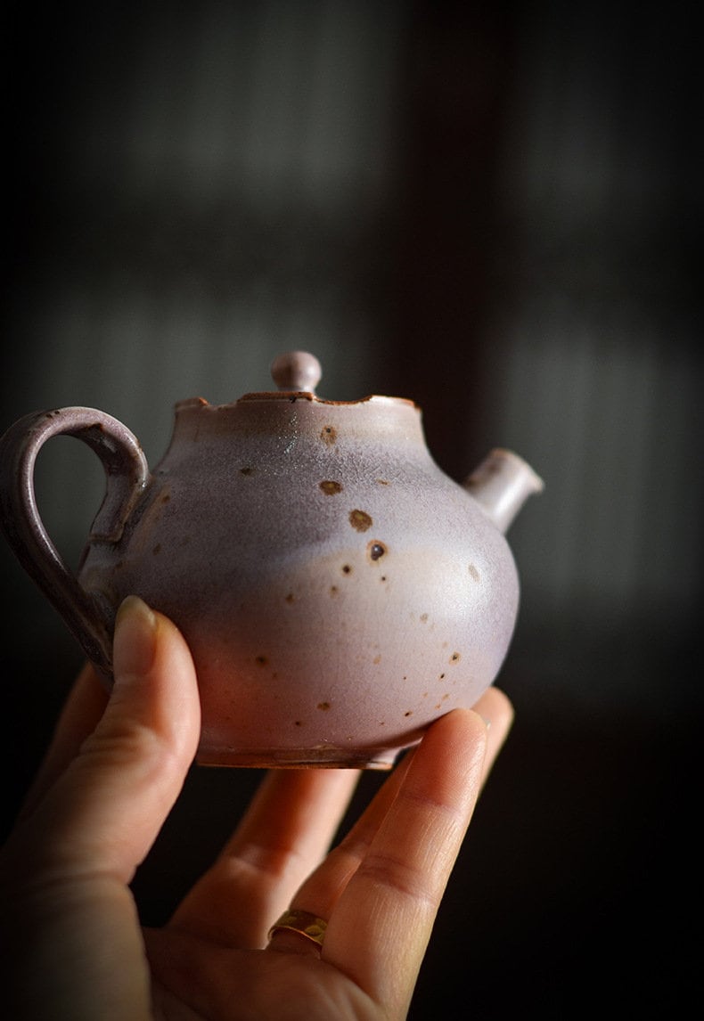 Pink Ice Crackle Glaze Kungfu Tea Set, Handmade, Jingdezhen Teapot Set - 1 Teapot, 1 Fairness Cup and 4 Cups, Gongfu Tea Lovers Gift