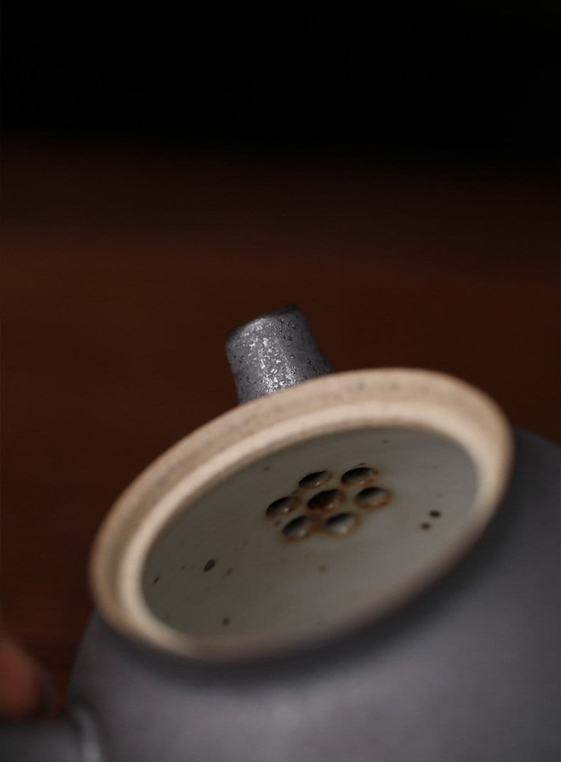 Stoneware Kyusu Teapot Set, Jingdezhen Handmade Kungfu Tea Set - 1 teapot, 4 cups and 1 pitcher, Gongfu Tea Ceremony Set, Gift to Tea Lovers