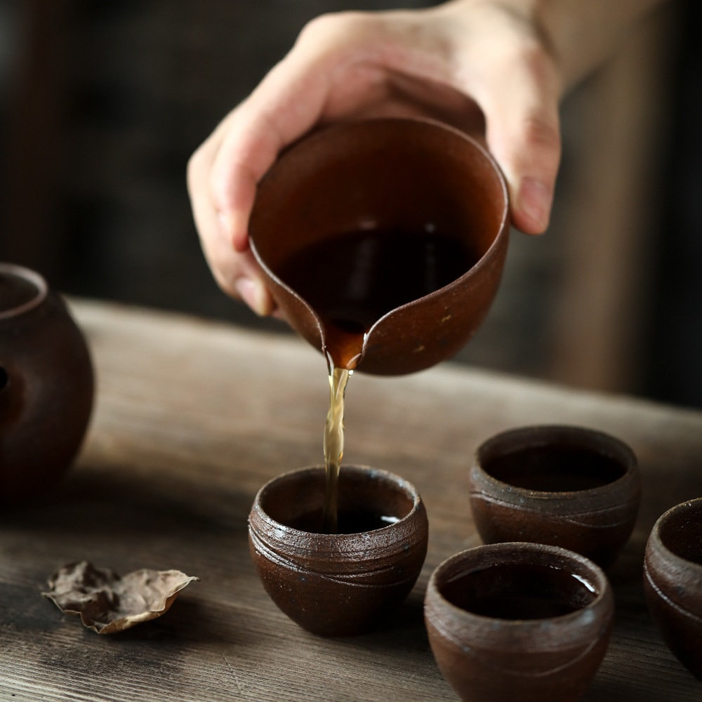 HANDMADE Stoneware Gaiwan Set, Handmade, Wood-fired, Natural Glaze, Jingdezhen Kungfu Teapot Set, Gaiwan, Gongfu Tea Lovers Gift