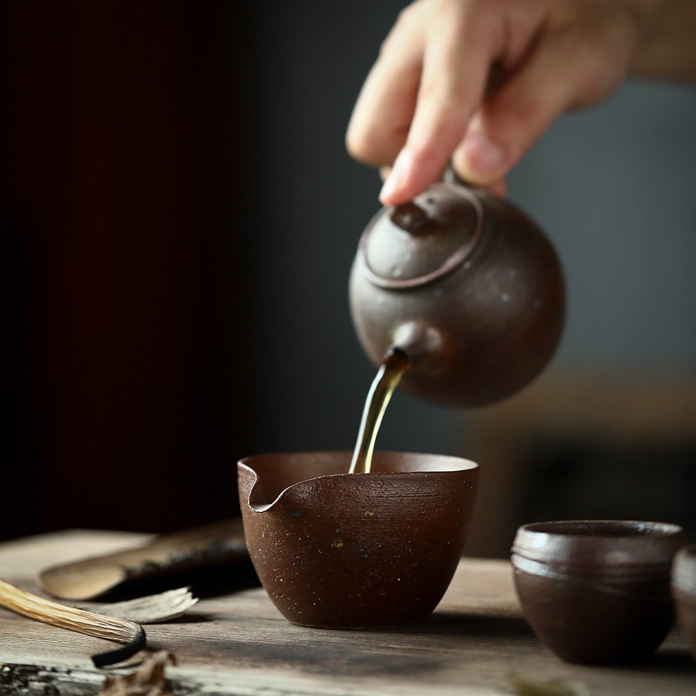 HANDMADE Stoneware Gaiwan Set, Handmade, Wood-fired, Natural Glaze, Jingdezhen Kungfu Teapot Set, Gaiwan, Gongfu Tea Lovers Gift