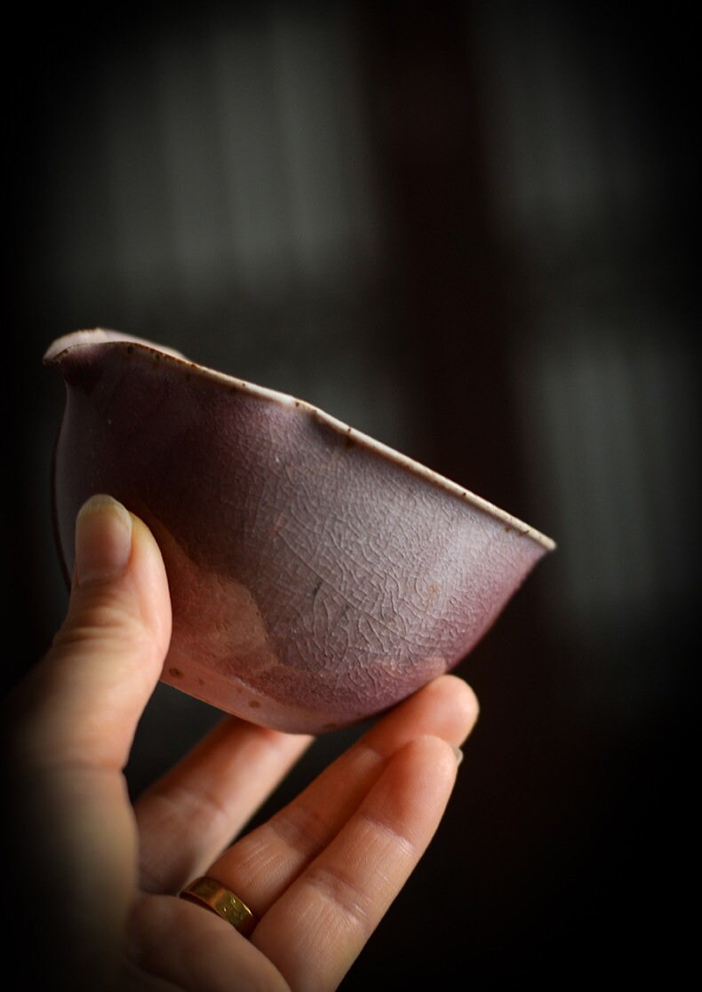 Pink Ice Crackle Glaze Kungfu Tea Set, Handmade, Jingdezhen Teapot Set - 1 Teapot, 1 Fairness Cup and 4 Cups, Gongfu Tea Lovers Gift