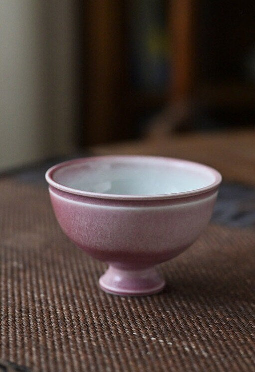 Jingdezhen Pink Ice Crackle Glaze Gaiwan 160ml/5.4oz, Handmade Ceramic Gaiwan, Handmade Gaiwan Brewing tea | Great Gift for Tea Lovers