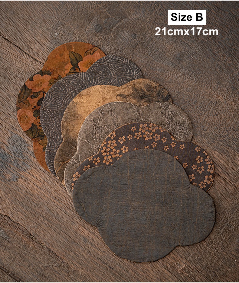 Tea-Silk Mats, Gambiered Canton Silk Tea Mats, Natural Dye, Tea table Placemat, Chado table placemat, Gongfu Tea Accessory, 8 styles 2 size