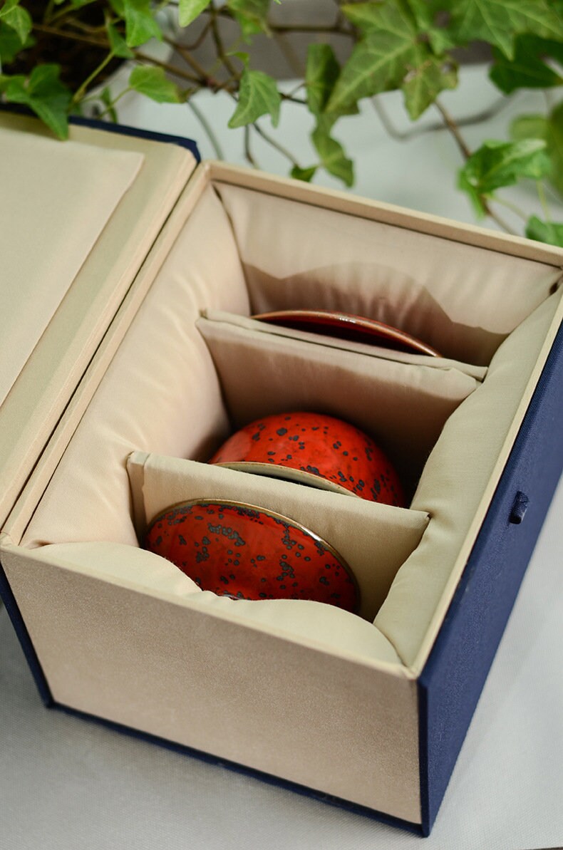 Jingdezhen Red Glaze Gaiwan 150-170ml/5-5.7oz, 3-Pieces Gaiwan with Saucer, Handmade Gaiwan for Gongfu Tea Lovers, Chinese Kungfu Gaiwan Set