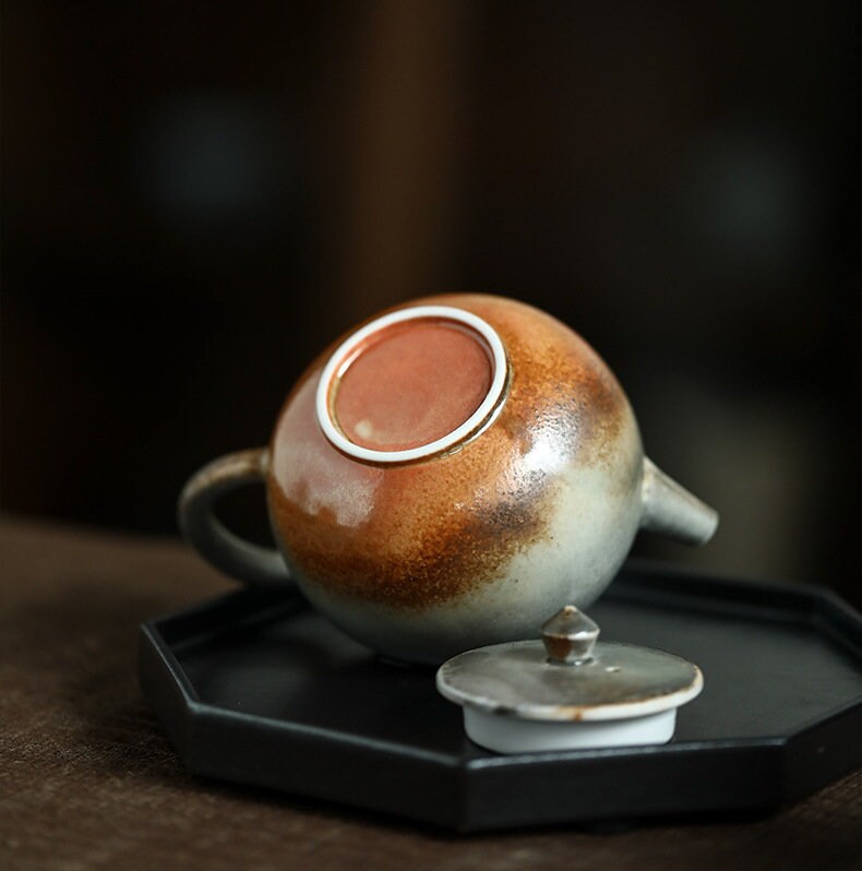 Handmade Kungfu tea Set, Jingdezhen Wood-fire Color Teapot Set - 1 teapot, 4 cups and 1 fairness cup, Gift Set for Gongfu Tea Lovers