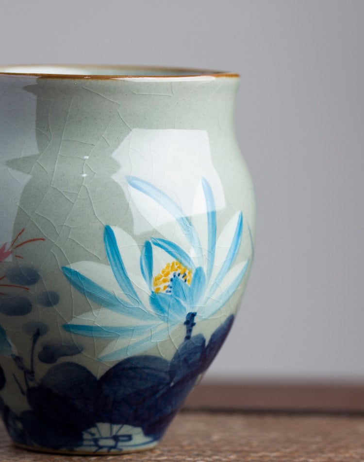 Handmade Fairness Cup for Kungfu Tea Ceremony, Fanggu style pitcher, Blue lotus Tea Pitcher, Gong Dao Bei, Cha Hai, Gongfu Tea Accessories,