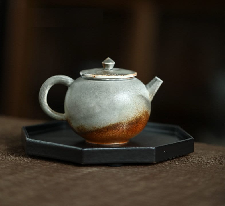Handmade Kungfu tea Set, Jingdezhen Wood-fire Color Teapot Set - 1 teapot, 4 cups and 1 fairness cup, Gift Set for Gongfu Tea Lovers
