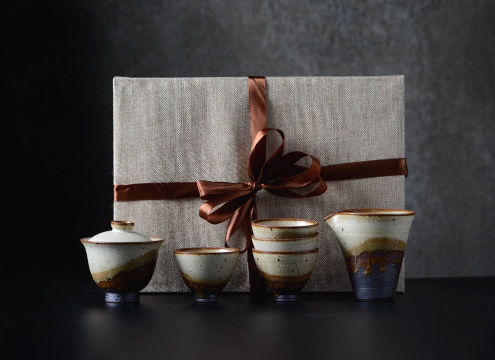 Handmade Fairness Cup for Kungfu Tea Ceremony, ‘Sunset’ Stoneware Tea Pitchers, Gong Dao Bei, Cha Hai, Gongfu Tea Accessories - 3 Styles