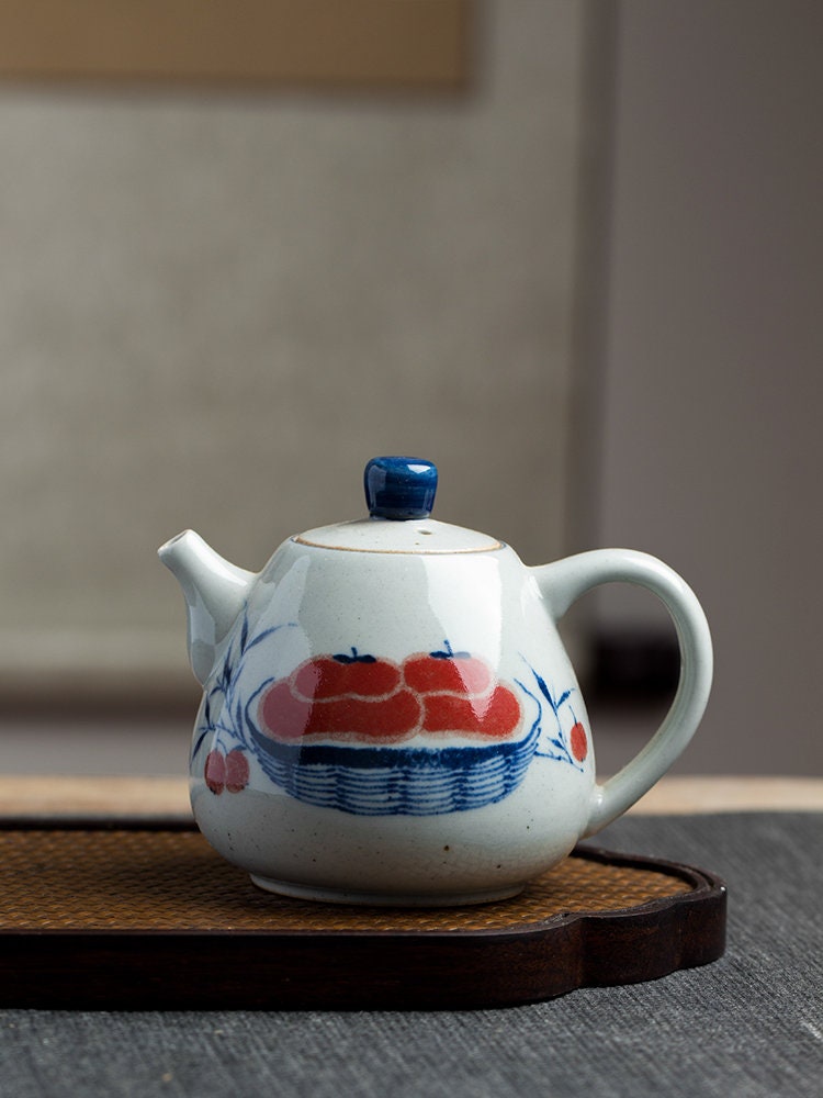 Blue White Hand Painted Gongfu Teapot 180ml/6oz, Handmade Chinese Teapot, Small Jingdezhen Teapot, 5 Styles, Gift to Kungfu Tea Lovers