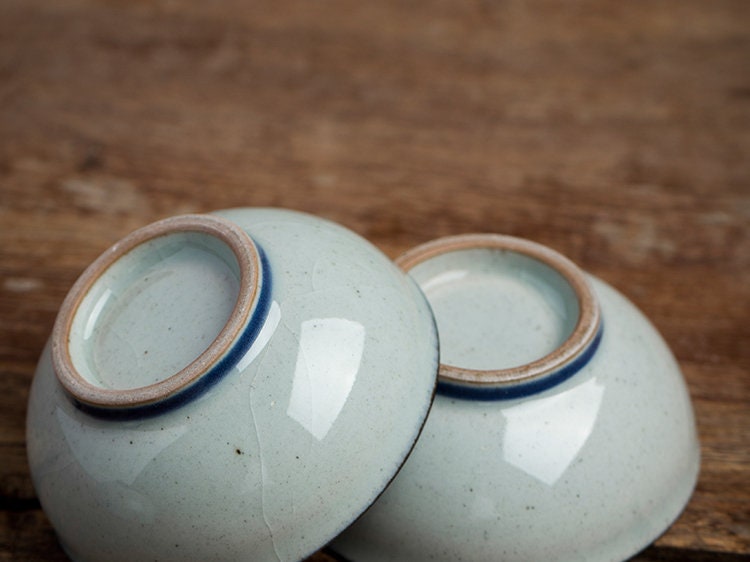 Hand Painted Fish Kungfu Tea Cup (70ml/2.4oz), Handmade, Retro Pu-Erh Tea Cup, Blue White Gongfu Fu Tea Cup, Stoneware Chinese Tea Cup