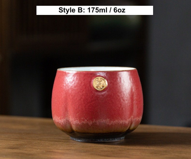 Chinese Wedding Tea Cups, ‘Happiness’ Wedding Tea Cups, Red Ceramic Tea Cups, Chinese Tea Ceremony Cups, Tea Cups Gift for New Couples