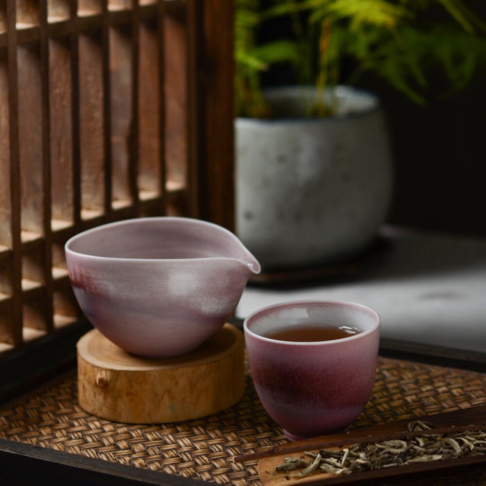 Handmade Fairness Cup 150ml/5oz, Ice Crack Pink Glaze Gong Dao Bei, Tea Pitcher, Jingdezhen, Cha Hai, Gongfu Tea Accessories