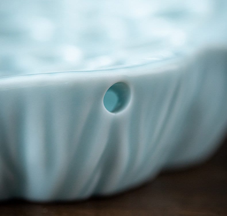 Ceramic Lotus Pod Gongfu Teapot Holder (Hu Cheng), Small Water Storage Teapot Holder, Creative Tea Tray, Kungfu Teapot Stand, 3 Colors