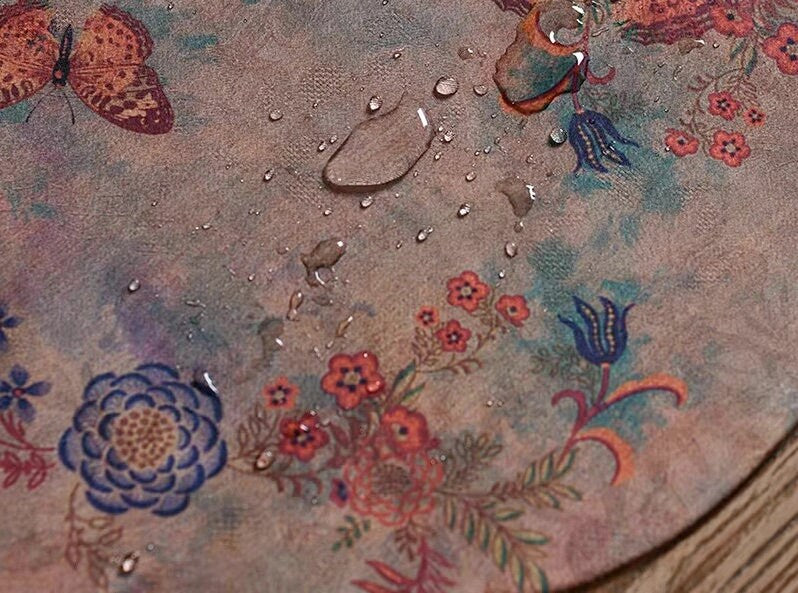 Butterfly Tea-Silk Mat 25x35cm, Gambiered Canton Silk Tea Mat, Natural Dye, Tea table Placemat, Chado Mat, Gongfu Tea Accessory, 6 Styles