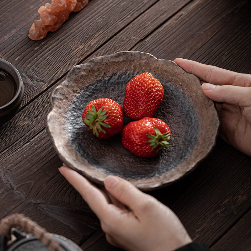 Handmade Stoneware Teapot Holder (Hu Cheng), Retro Style, Kungfu Teapot Stand, Teapot Tray, Gongfu Tea Accessories, Fruit/Snack Platter
